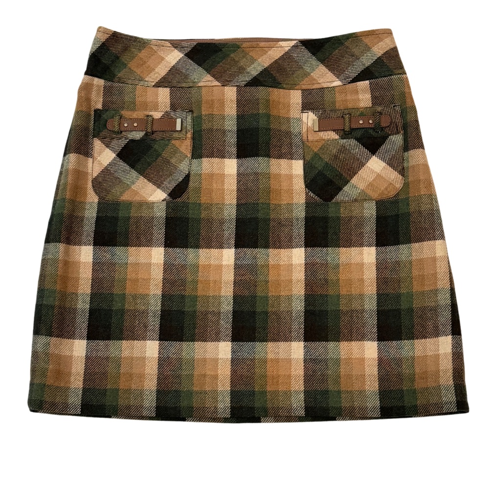 Ann Taylor LOFT Plaid Wool Blend Skirt sz 6